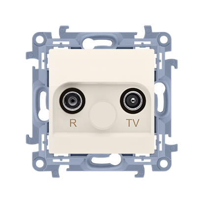 Gniazdo antenowe R-TV przelotowe tłum.:10dB kremowy