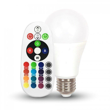 Żarówka LED V-TAC 9W E27 A60 Pilot VT-2229 6400K+RGB 806lm