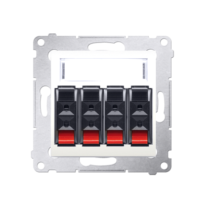 Gniazdo głośnikowe 4-krotne z polem opisowym kremowy