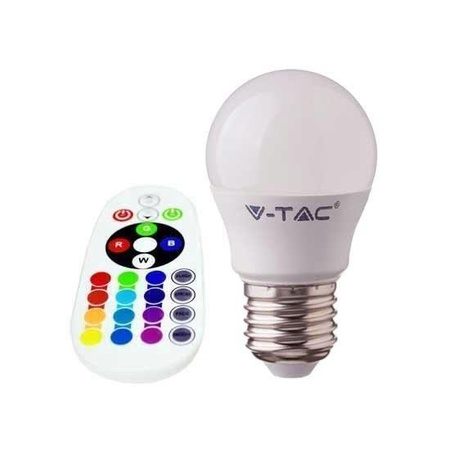 Żarówka LED V-TAC 3.5W E27 Kulka G45 Pilot VT-2224 4000K+RGB 320lm