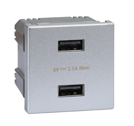 Ładowarka USB K45 USB 2.0 - A 5V DC 2,1A 45×45mm aluminium