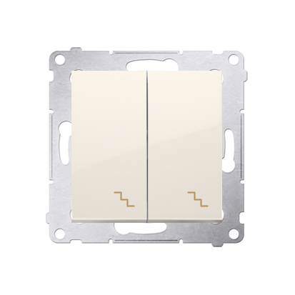 Łącznik schodowy podwójny z podświetleniem LED (moduł) 10AX 250V, zaciski śrubowe, kremowy