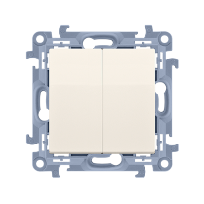Łącznik schodowy podwójny z podświetleniem LED bez piktogramu kremowy 10AX