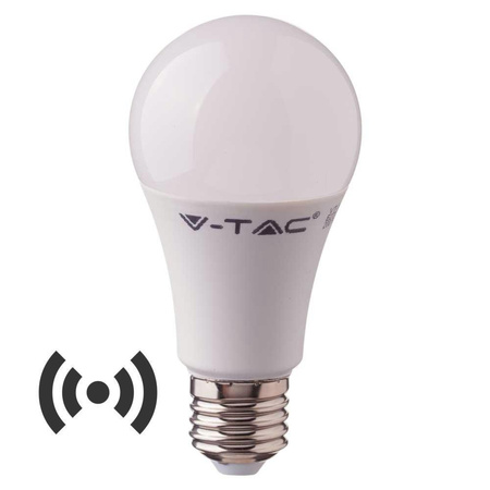 Żarówka LED V-TAC 9W E27 A60 Czujnik Mikrofalowy VT-2219 6400K 806lm