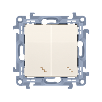 Łącznik schodowy podwójny z podświetleniem LED kremowy 10AX