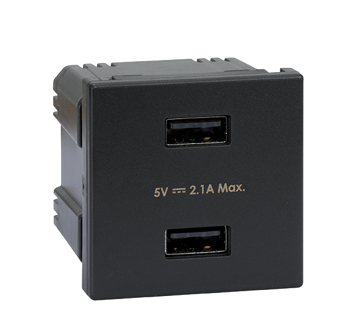 Ładowarka USB K45 USB 2.0 - A 5V DC 2,1A 45×45mm grafit