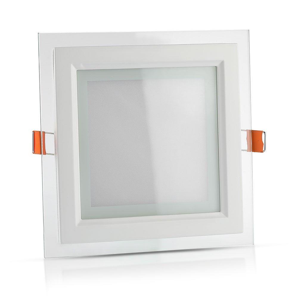 Panel LED V-TAC 18W LED Szkło Kwadrat VT-1881G SQ 4000K 1260lm