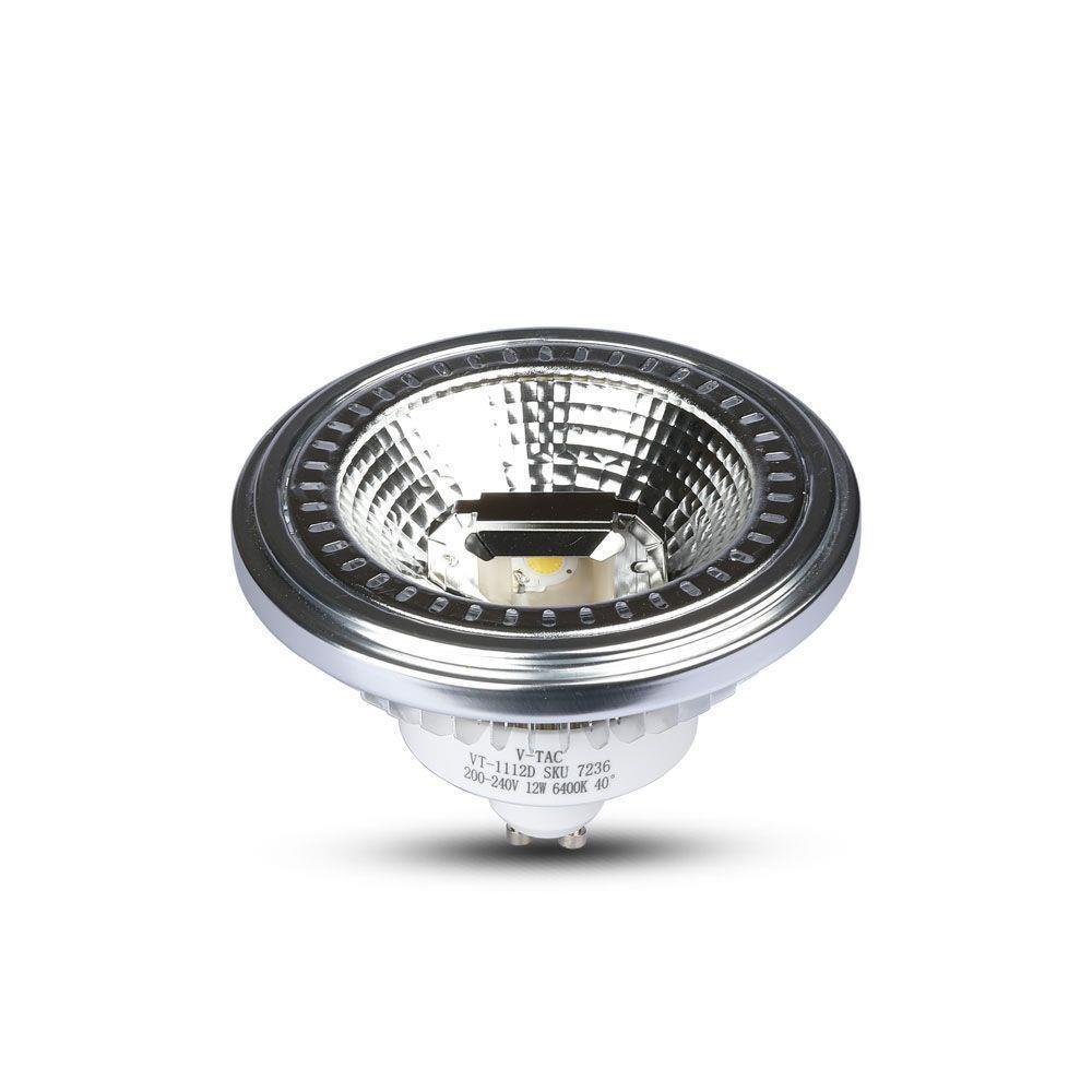 Żarówka LED V-TAC AR111 12W GU10 40st COB Ściemnialna VT-1112 6400K 1301lm