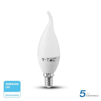 Żarówka LED V-TAC SAMSUNG CHIP 5.5W E14 Świeczka Płomyk VT-258 3000K 470lm 5 Lat Gwarancji