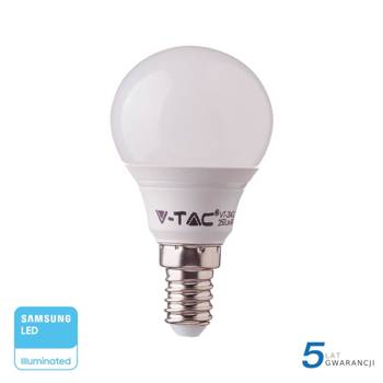 Żarówka LED V-TAC SAMSUNG CHIP 7W E14 Kulka P45 VT-270 6000K 600lm 5 Lat Gwarancji