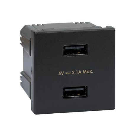 Ładowarka USB K45 USB 2.0 - A 5V DC 2,1A 45×45mm grafit