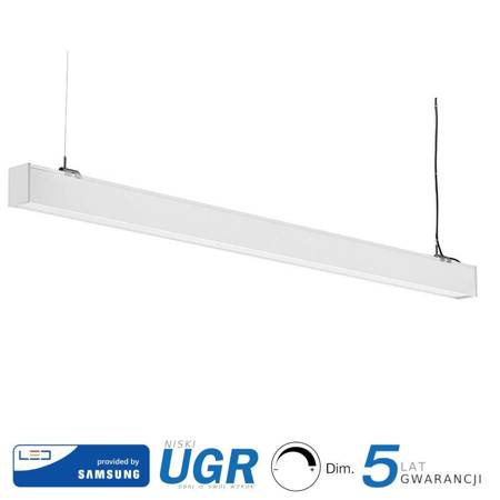 Oprawa V-TAC LED Linear SAMSUNG CHIP 40W Natynk/Zwieszana Do łączenia Biała 0-10V 120cm VT-7-43 4000K 3400lm 5 Lat Gwarancji