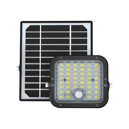 Projektor LED Solarny V-TAC 10W IP65, Pilot Timer, LiFePo 3.7V 6000mA Czarny VT-411 4000K 1500lm