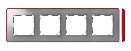 Ramka 4- krotna aluminium zimne czerwony