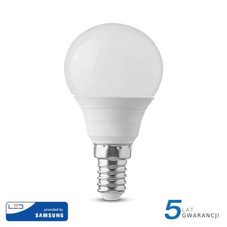 Żarówka LED V-TAC SAMSUNG CHIP 5.5W E14 P45 Kulka VT-236 3000K 470lm 5 Lat Gwarancji