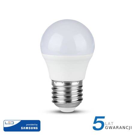 Żarówka LED V-TAC SAMSUNG CHIP 5.5W E27 G45 Kulka VT-246 4000K 470lm 5 Lat Gwarancji