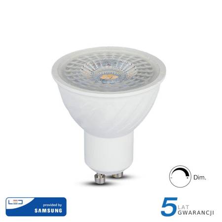 Żarówka LED V-TAC SAMSUNG CHIP 6.5W GU10 110st Ściemnialna VT-247 3000K 450lm 5 Lat Gwarancji